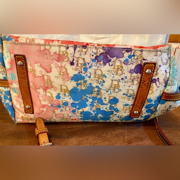 💕DOONEY AND BOURKE LEATHER VANESSA PAINT SPLATTER SATCHEL/CROSSBODY💕 - Picture 6 of 15